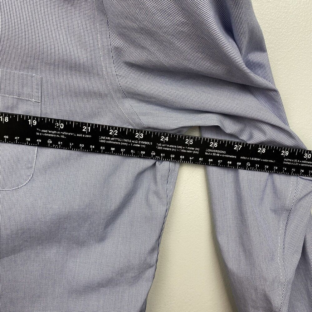 Brooks Brothers Dress Shirt Men's 16.5 Blue Long Sleeve Check Madison - Picture 7 of 9